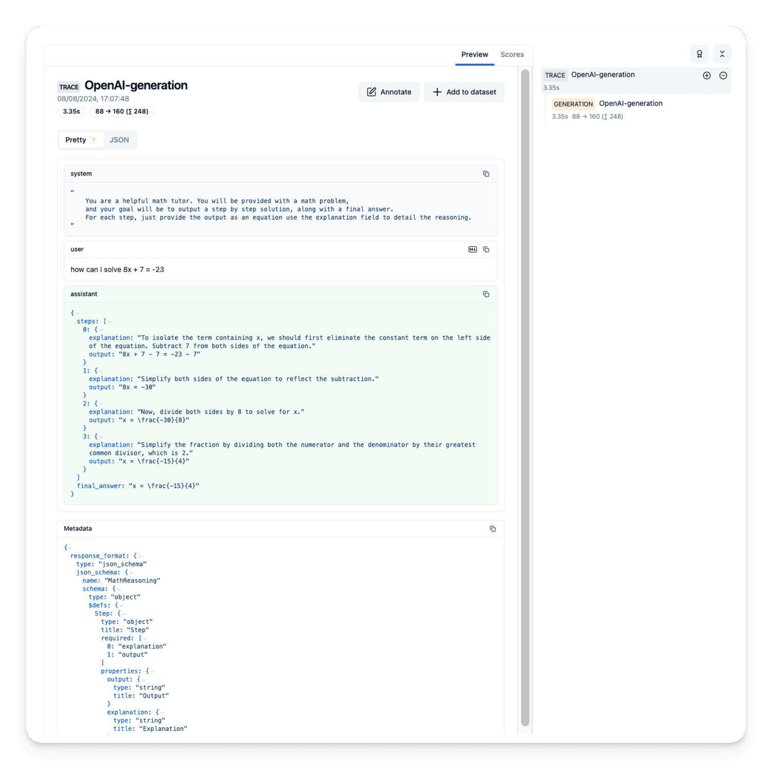 View example trace in the Langfuse UI