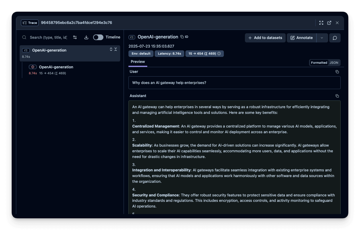 Langfuse Trace Example